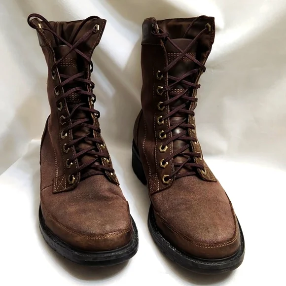 Timberland Genuine Leather Canvas Lace-up boots (w size 8.5) - Picture 2 of 16